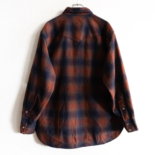 PENDLETON 70s Vintage Ombre Wool Check Western Shirt Size XL