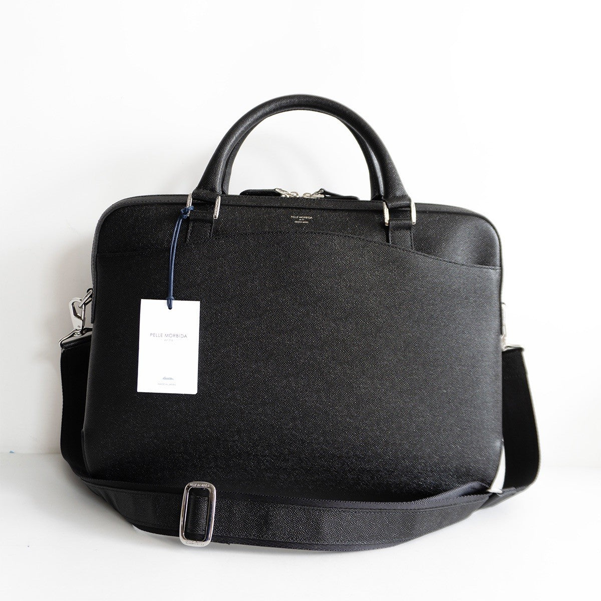 PELLE MORBIDA Capitano Leather Briefcase Black Size ONE SIZE