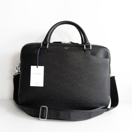 PELLE MORBIDA Capitano Leather Briefcase Black Size ONE SIZE