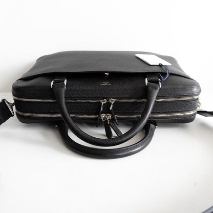 PELLE MORBIDA Capitano Leather Briefcase Black Size ONE SIZE