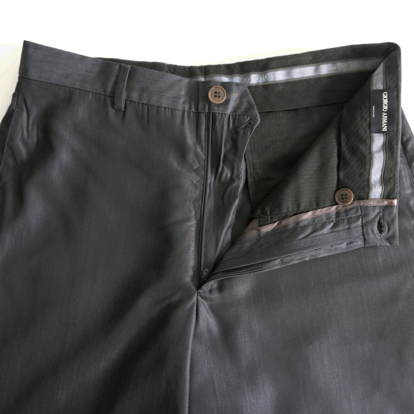 GIORGIO ARMANI Wool Rayon Black Slacks Size 46