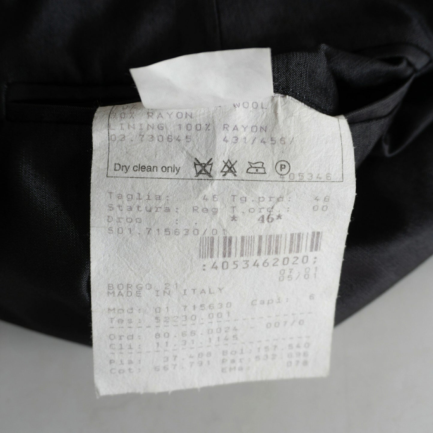 GIORGIO ARMANI Wool Rayon Black Slacks Size 46