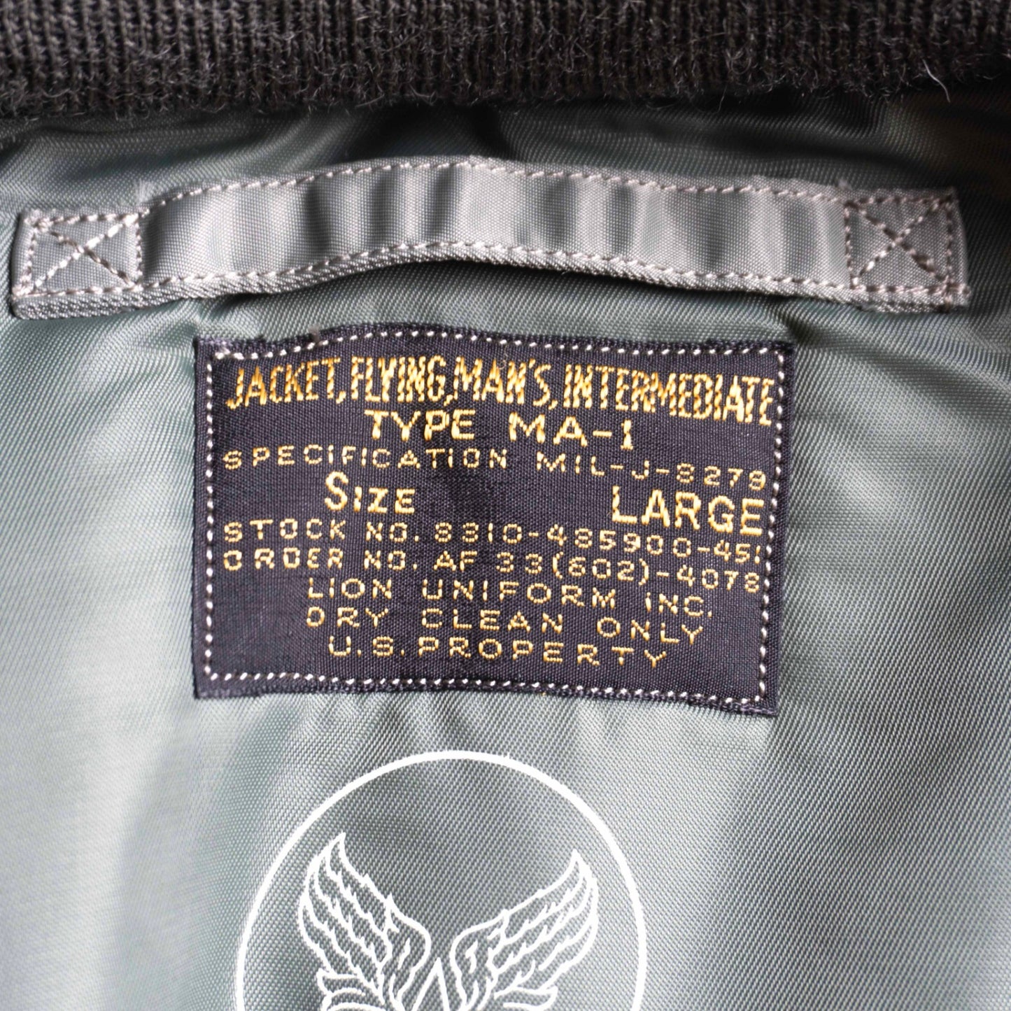 LION UNIFORM Buzz Rickson MA-1 Flight Jacket Repro Size L