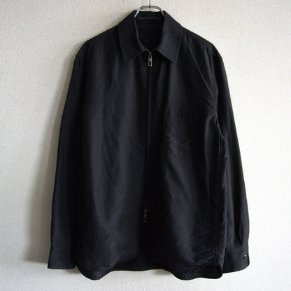 GIORGIO ARMANI Rayon Linen Double Zip Jacket Black Size 44