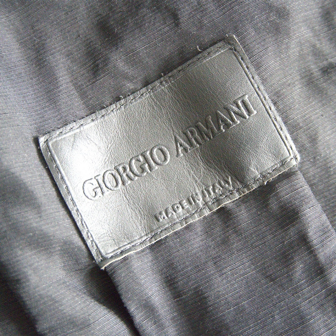 GIORGIO ARMANI Rayon Linen Double Zip Jacket Black Size 44