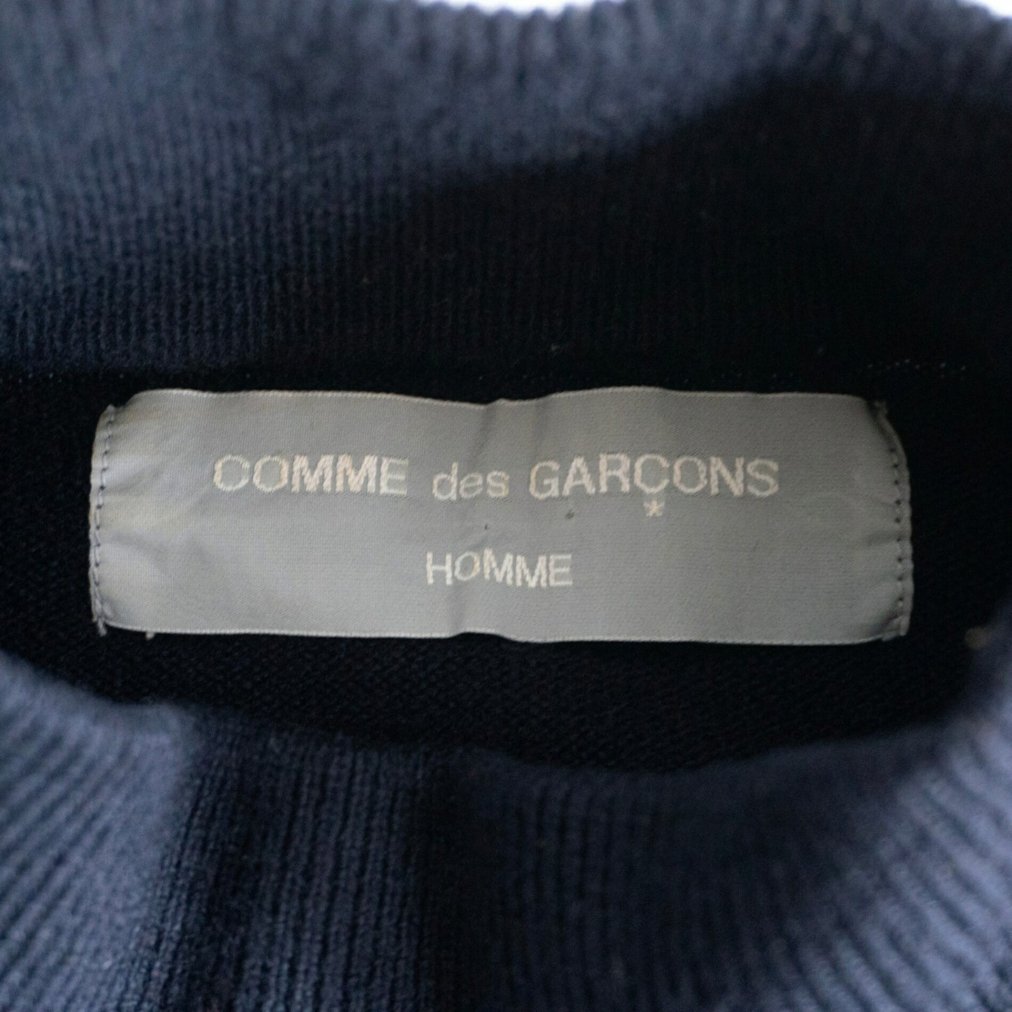 COMME des GARCONS HOMME 90s Mock Neck Knit Navy Size L