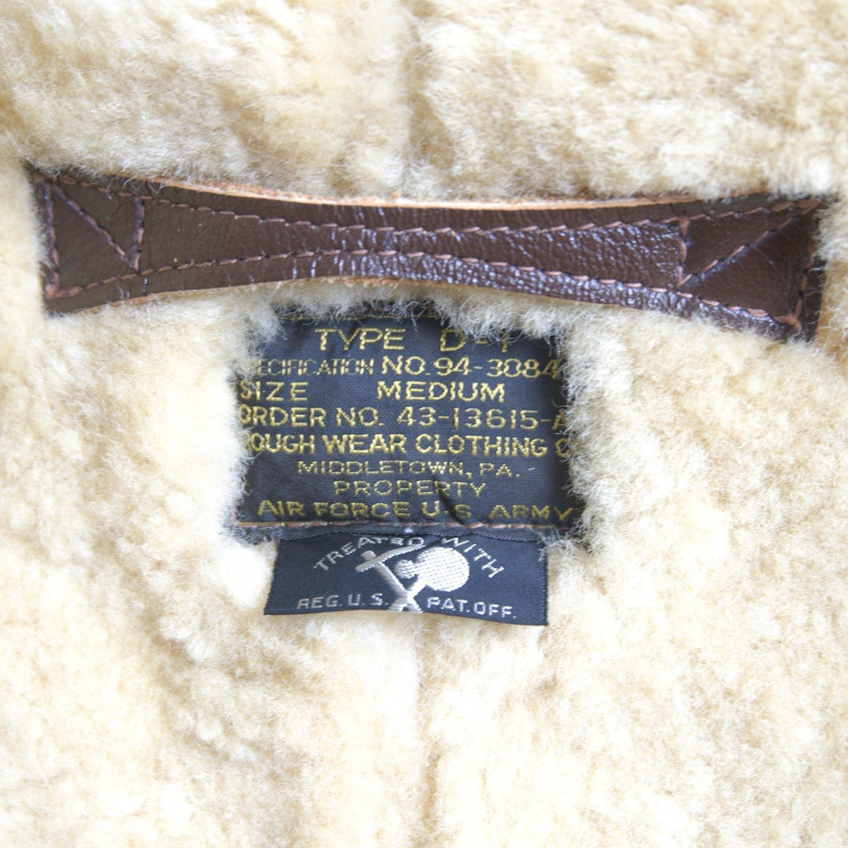 THE FEW Rough Wear Type D-1 Shearling Flight Jacket Size M