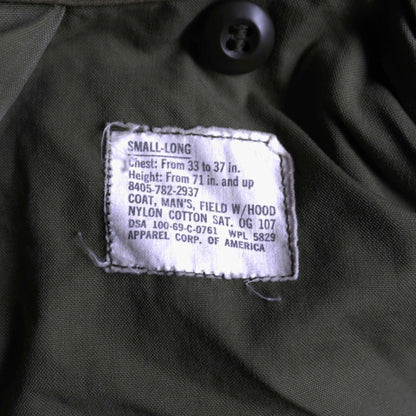 US ARMY 60s M-65 2nd Field Jacket Aluminum Size SMALL-LONG