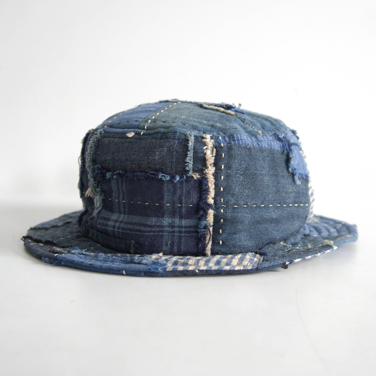 KUON Boro Sashiko Upcycled Bucket Hat Size ONE SIZE
