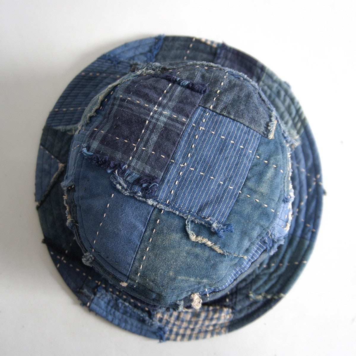 KUON Boro Sashiko Upcycled Bucket Hat Size ONE SIZE