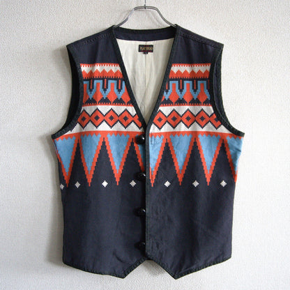 THE FLAT HEAD Native Pattern Vest Size 42