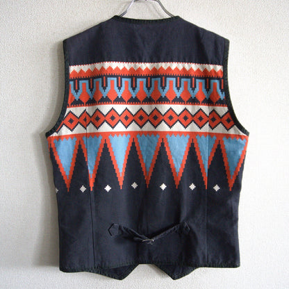 THE FLAT HEAD Native Pattern Vest Size 42