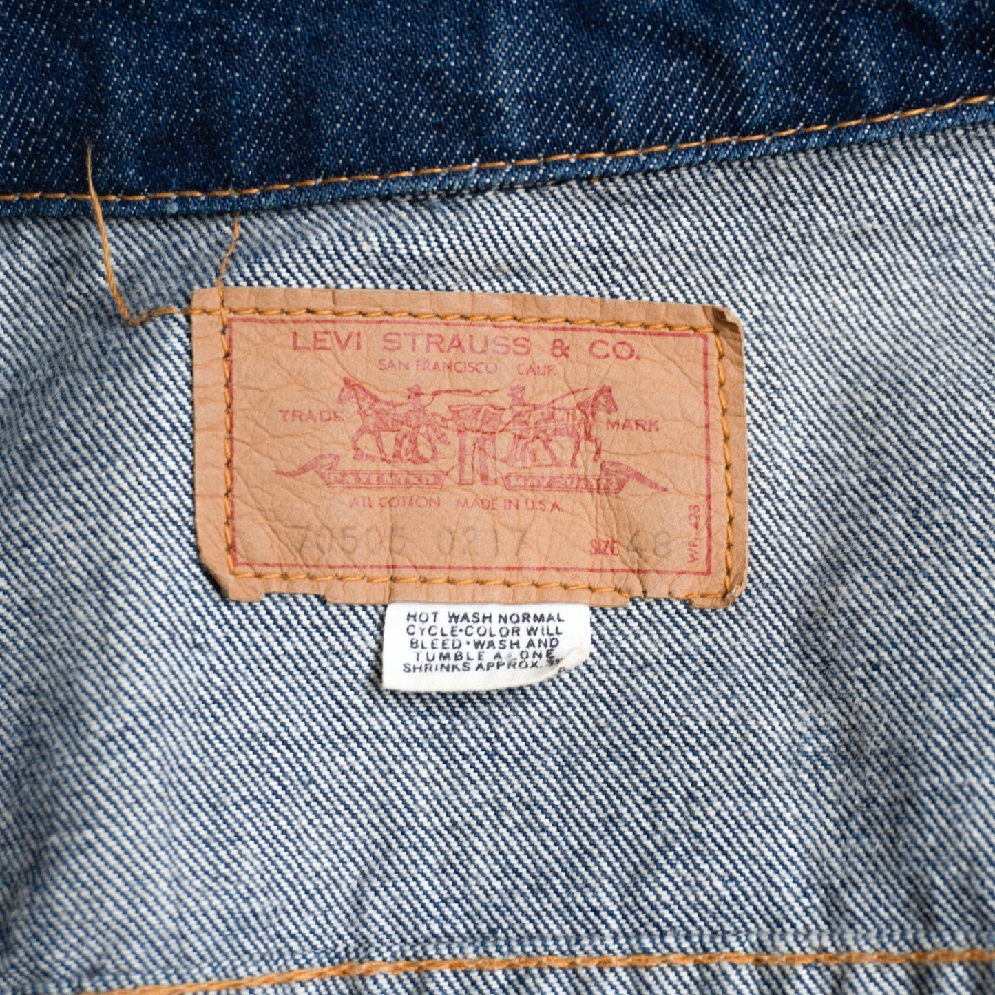 LEVI'S 70505 4th BigE Denim Jacket Indigo Size 48