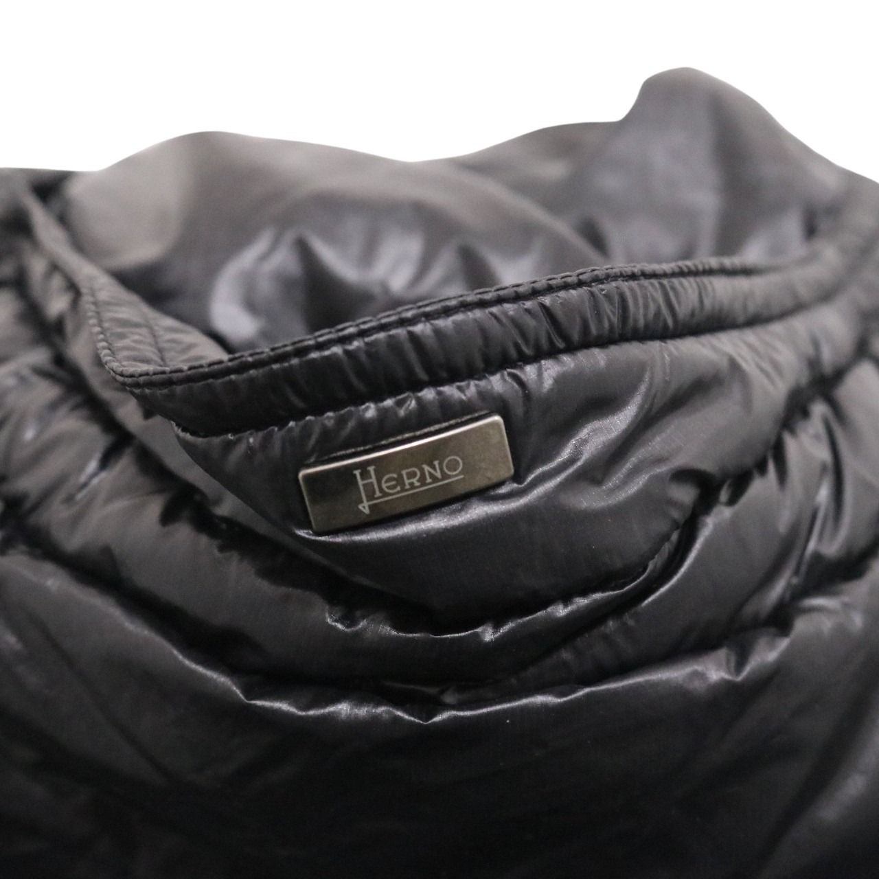 HERNO 5 Denier Nylon Lightweight Down Jacket Black Size 46