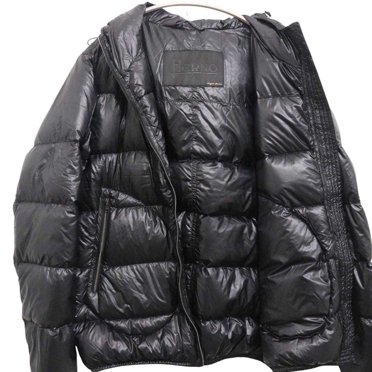 HERNO 5 Denier Nylon Lightweight Down Jacket Black Size 46