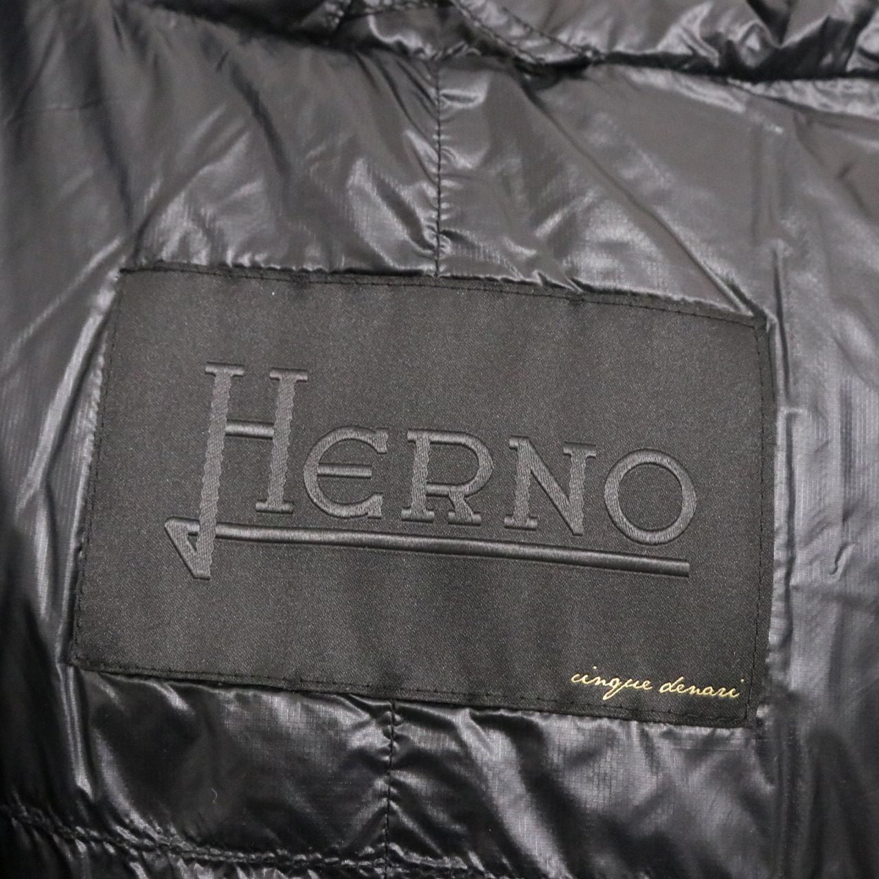HERNO 5 Denier Nylon Lightweight Down Jacket Black Size 46
