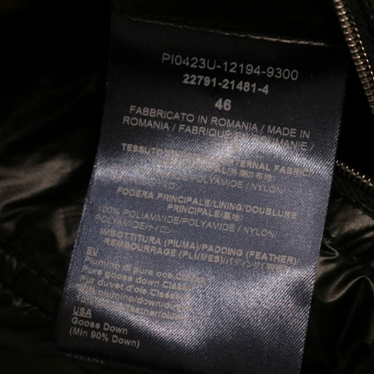 HERNO 5 Denier Nylon Lightweight Down Jacket Black Size 46