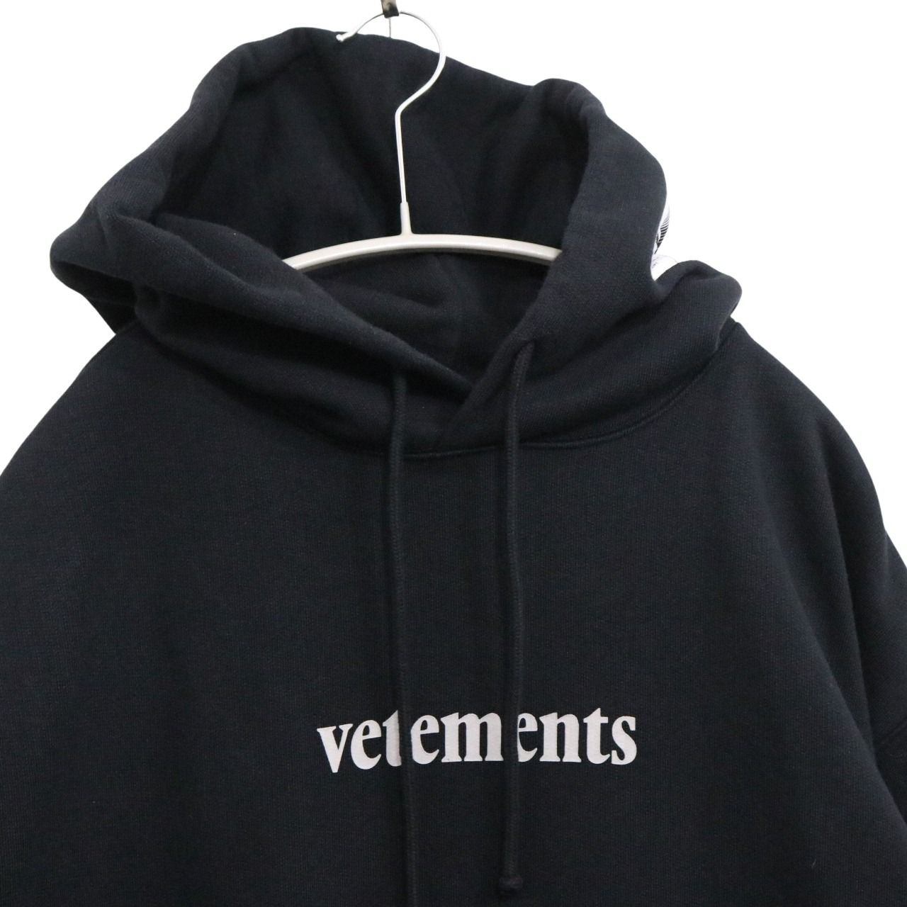VETEMENTS 20SS Food Delivery Label Hoodie Black Size S