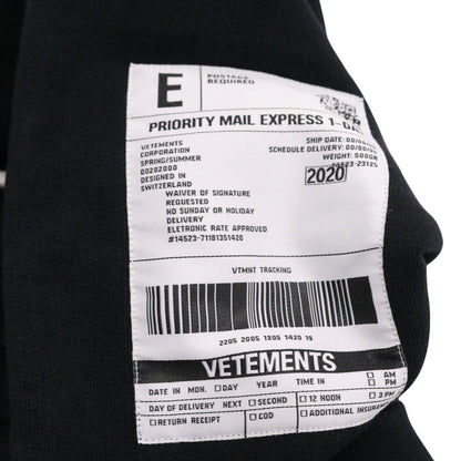VETEMENTS 20SS Food Delivery Label Hoodie Black Size S