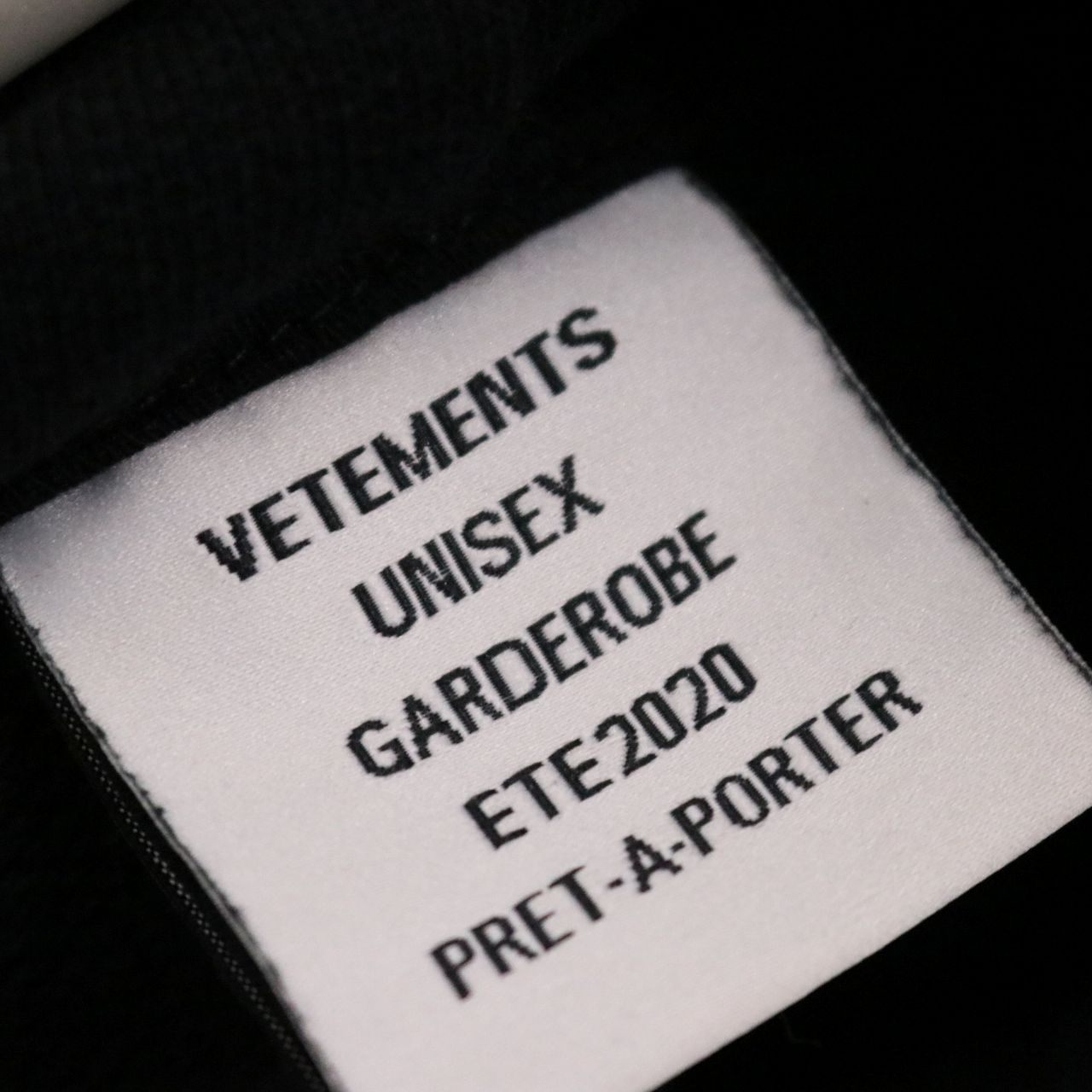 VETEMENTS 20SS Food Delivery Label Hoodie Black Size S