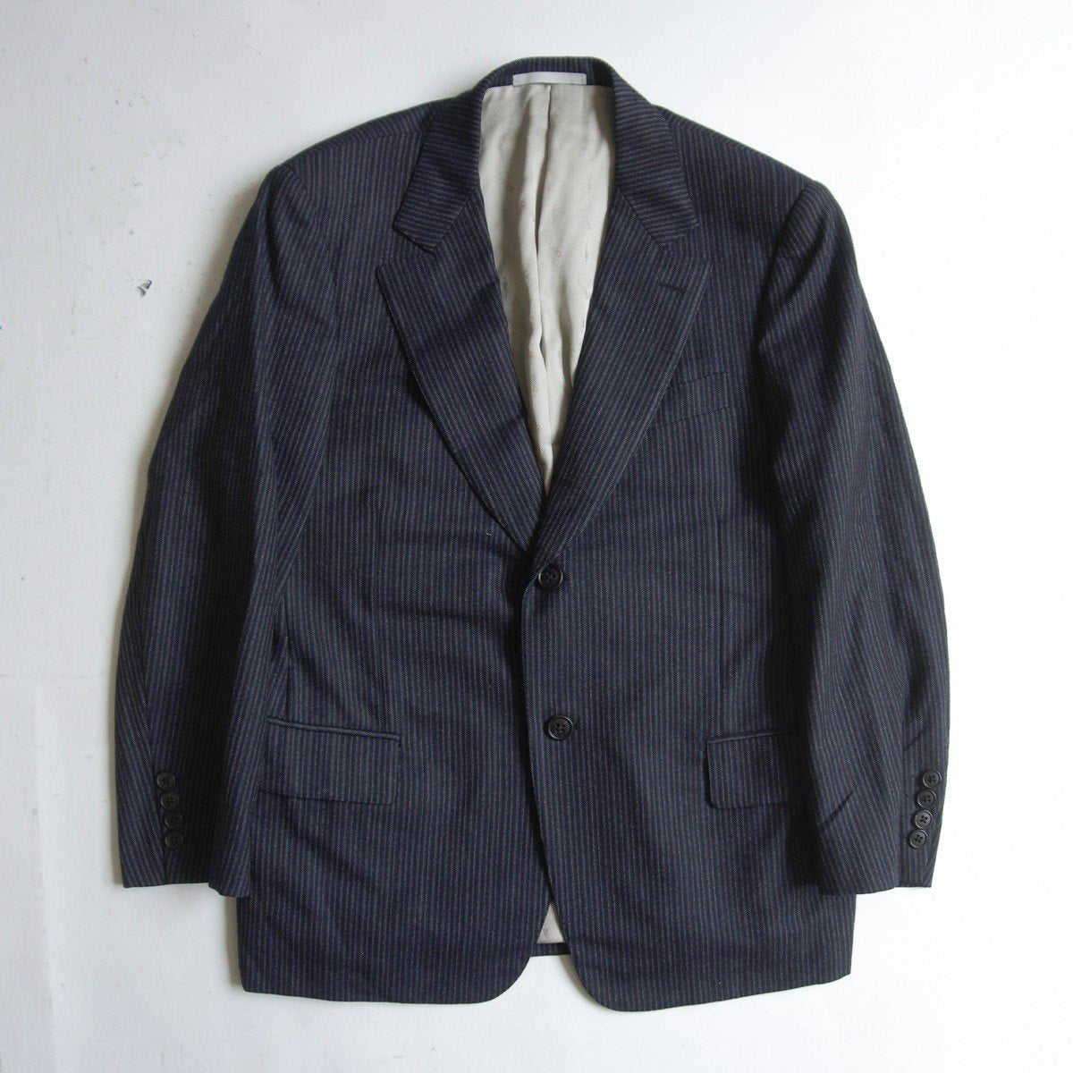 ARNYS Italian Wool Stripe 2B Tailored Jacket Navy Size 48