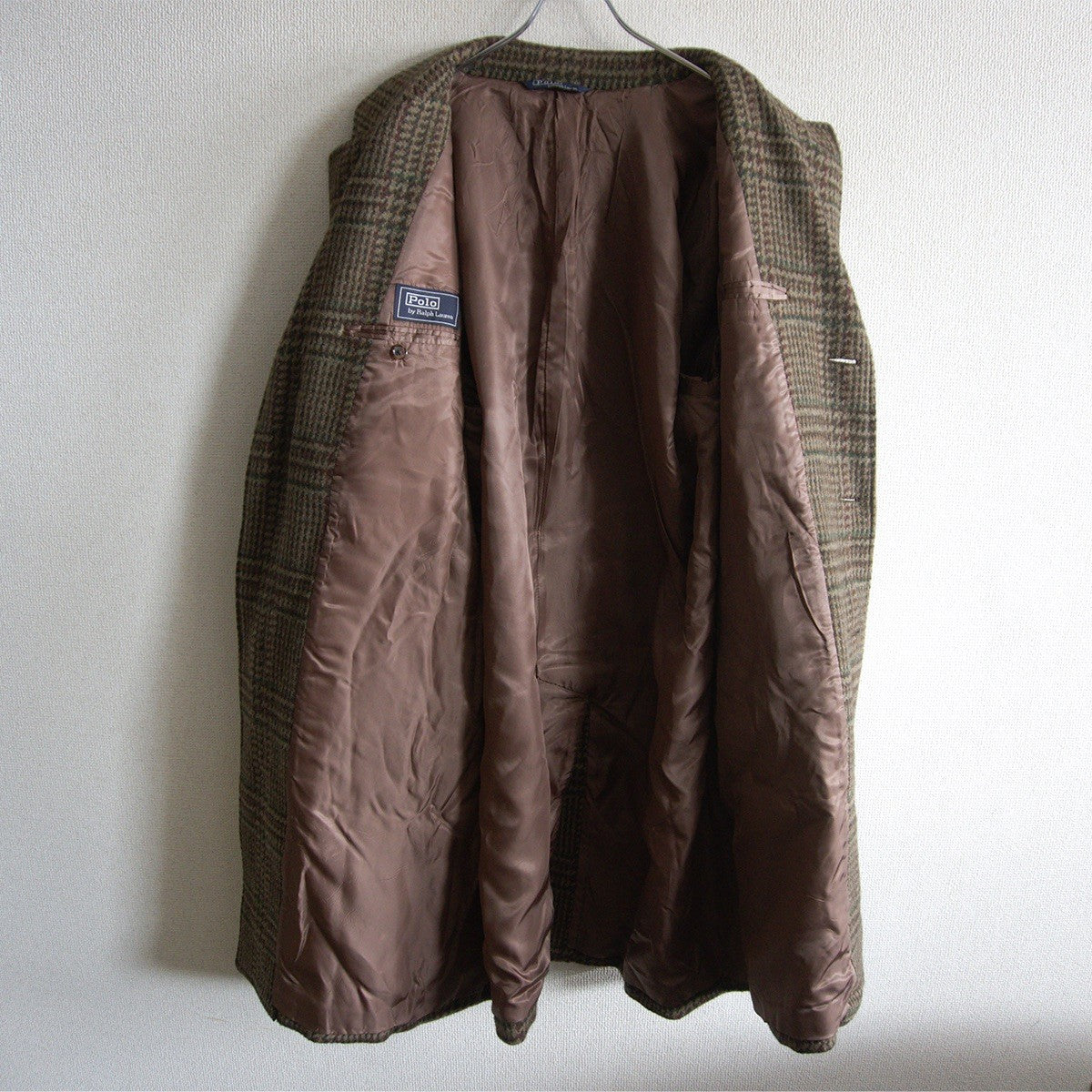POLO RALPH LAUREN 90s Gun Club Check Tweed Coat Size A6