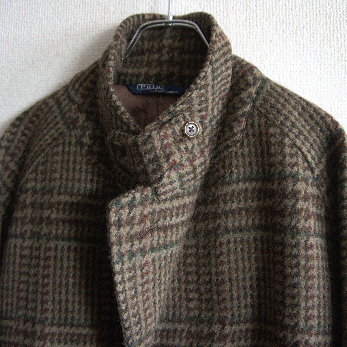 POLO RALPH LAUREN 90s Gun Club Check Tweed Coat Size A6
