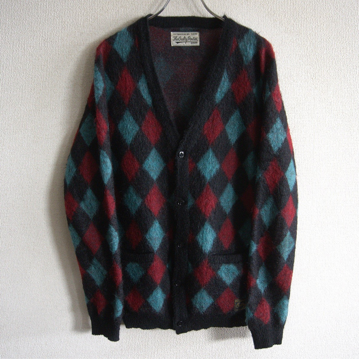 WACKO MARIA Argyle Mohair Cardigan Size S