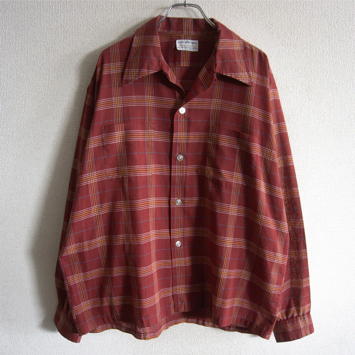 Mac Phergus 70s Open Collar Check Shirt Size L
