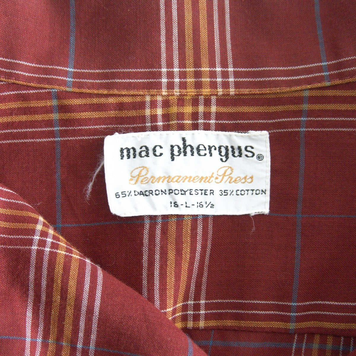 Mac Phergus 70s Open Collar Check Shirt Size L