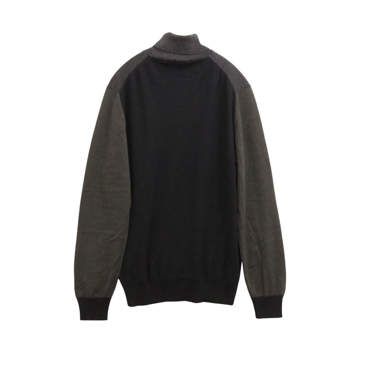 LANVIN Panelled High Gauge Turtleneck Sweater Gray Size S