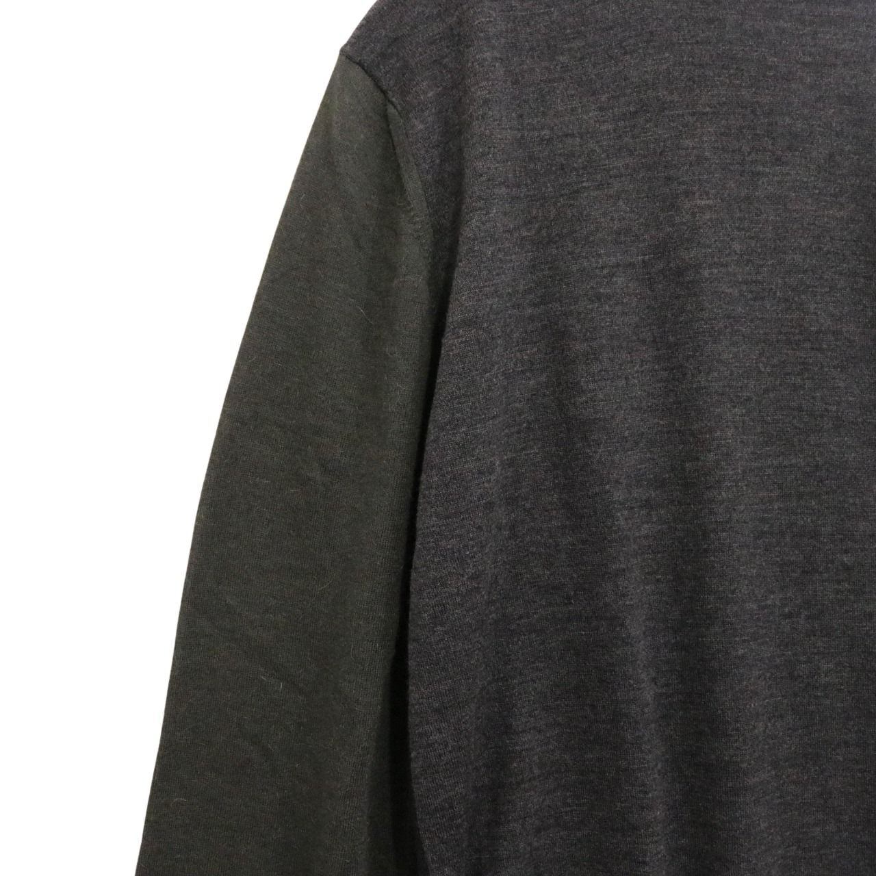 LANVIN Panelled High Gauge Turtleneck Sweater Gray Size S