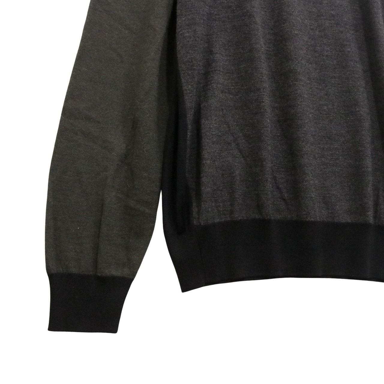 LANVIN Panelled High Gauge Turtleneck Sweater Gray Size S