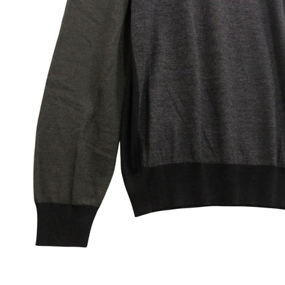 LANVIN Panelled High Gauge Turtleneck Sweater Gray Size S