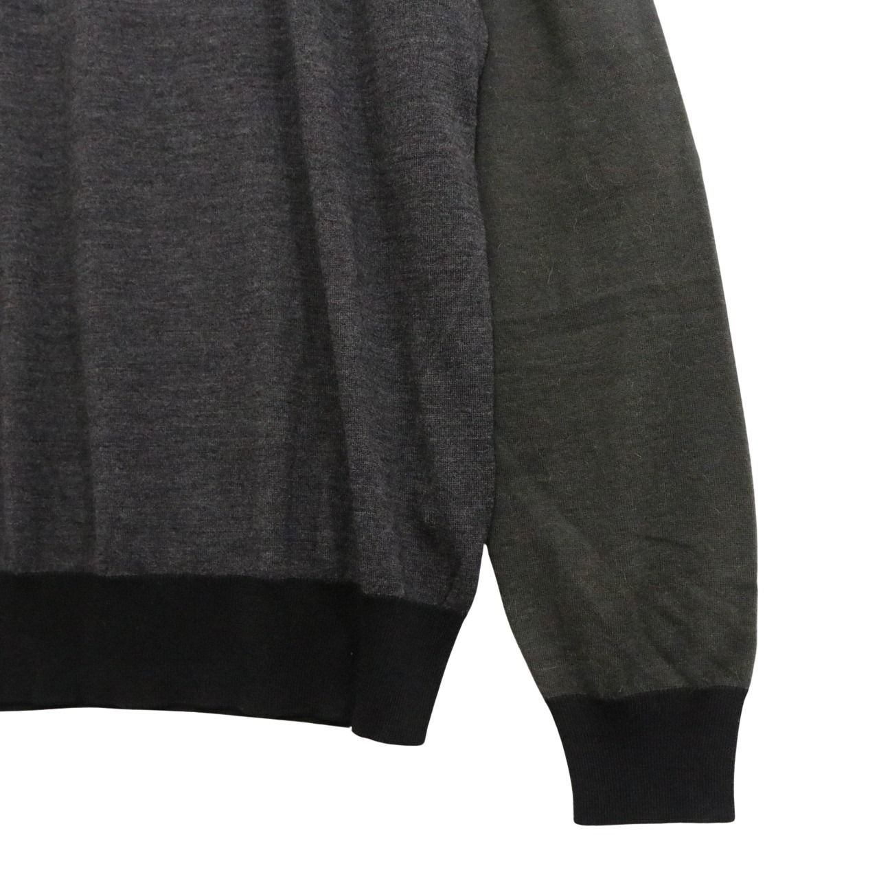 LANVIN Panelled High Gauge Turtleneck Sweater Gray Size S