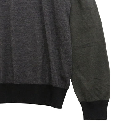 LANVIN Panelled High Gauge Turtleneck Sweater Gray Size S