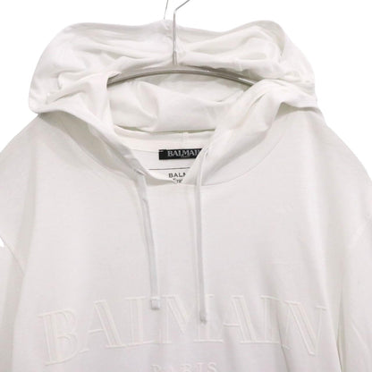 BALMAIN Logo Hooded Long Sleeve T-Shirt Size S