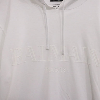 BALMAIN Logo Hooded Long Sleeve T-Shirt Size S