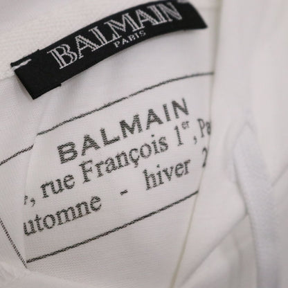 BALMAIN Logo Hooded Long Sleeve T-Shirt Size S