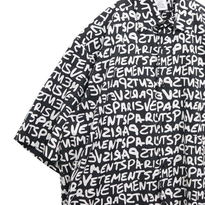 VETEMENTS 24SS Graffiti Print Oversized Sleeve Shirt Size S