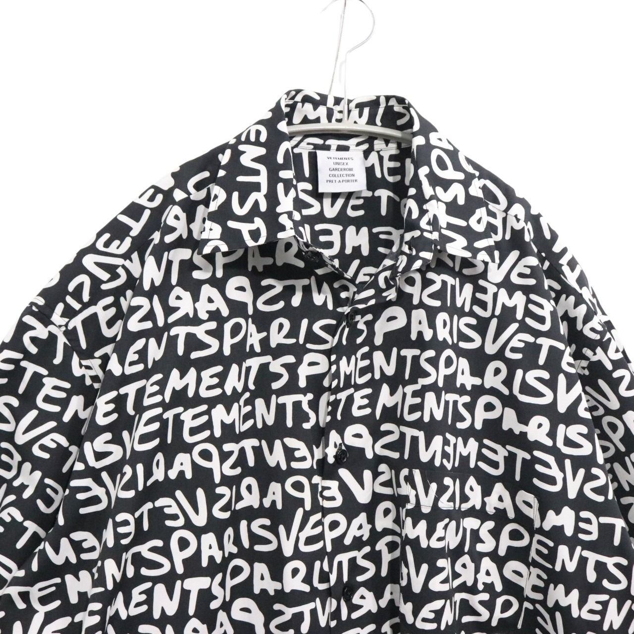 VETEMENTS 24SS Graffiti Print Oversized Sleeve Shirt Size S