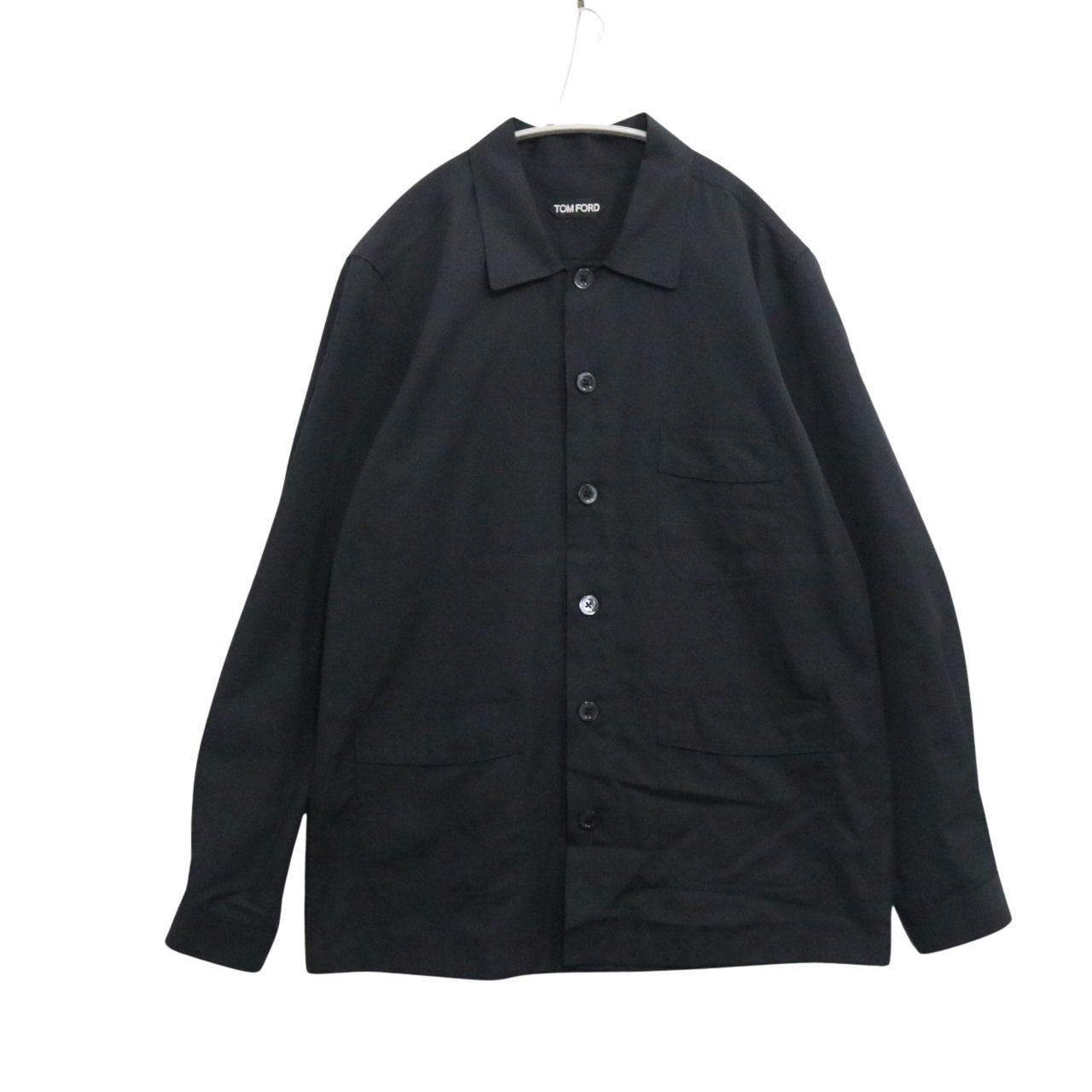 TOM FORD 24SS Cotton Silk Safari Blouson Black Size 39