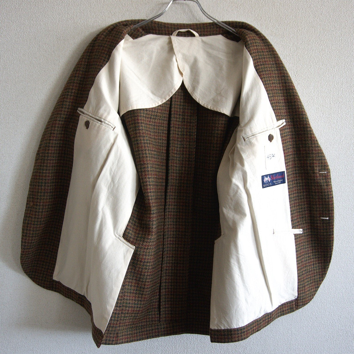 45R MOON Shetland Wool Tweed Jacket Size 4