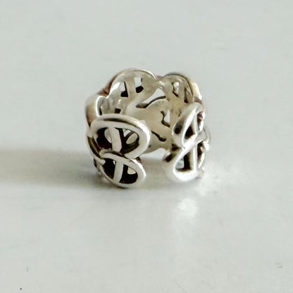 HERMES Silver 925 Enchainee GM Chaine d'Ancre Ring Size 53