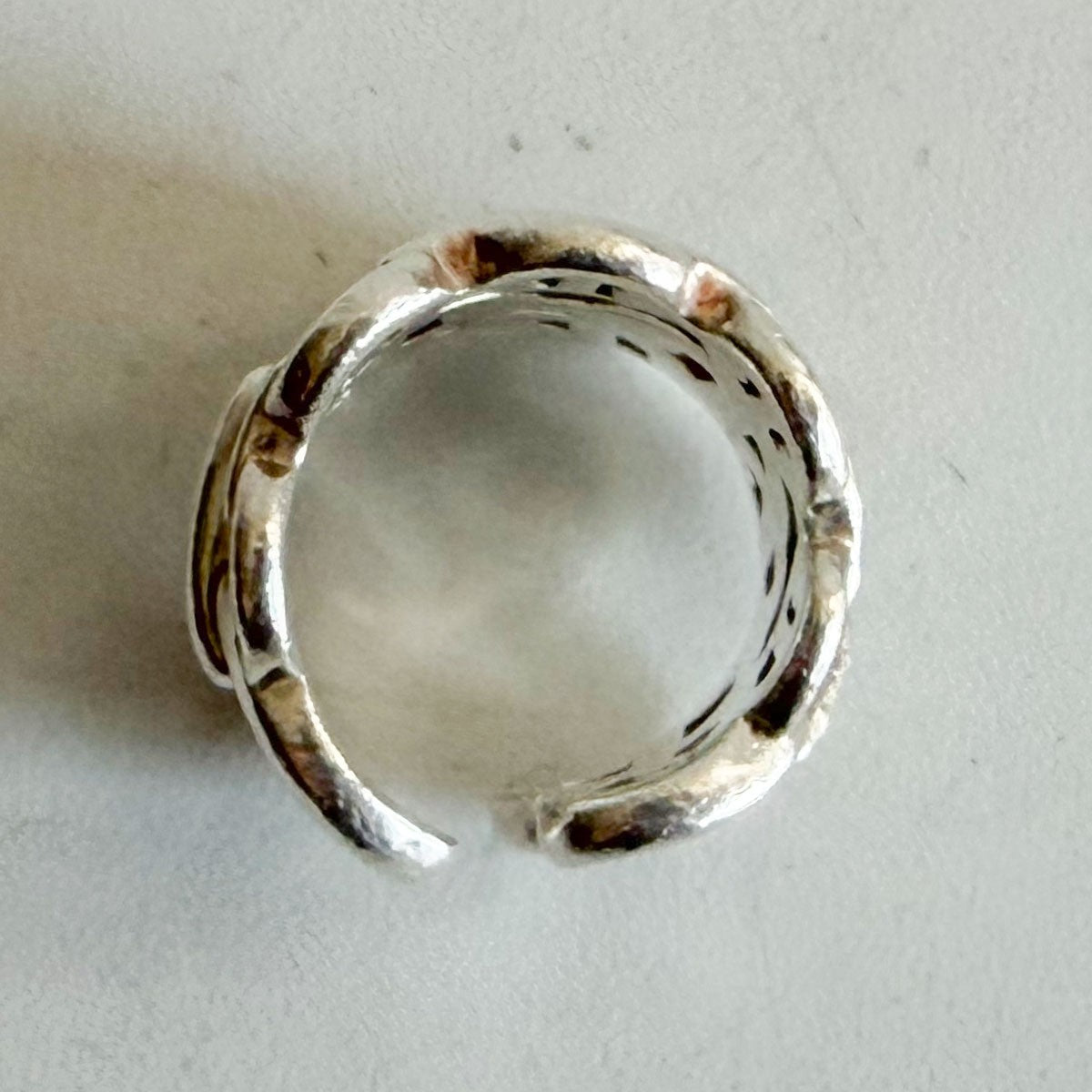HERMES Silver 925 Enchainee GM Chaine d'Ancre Ring Size 53