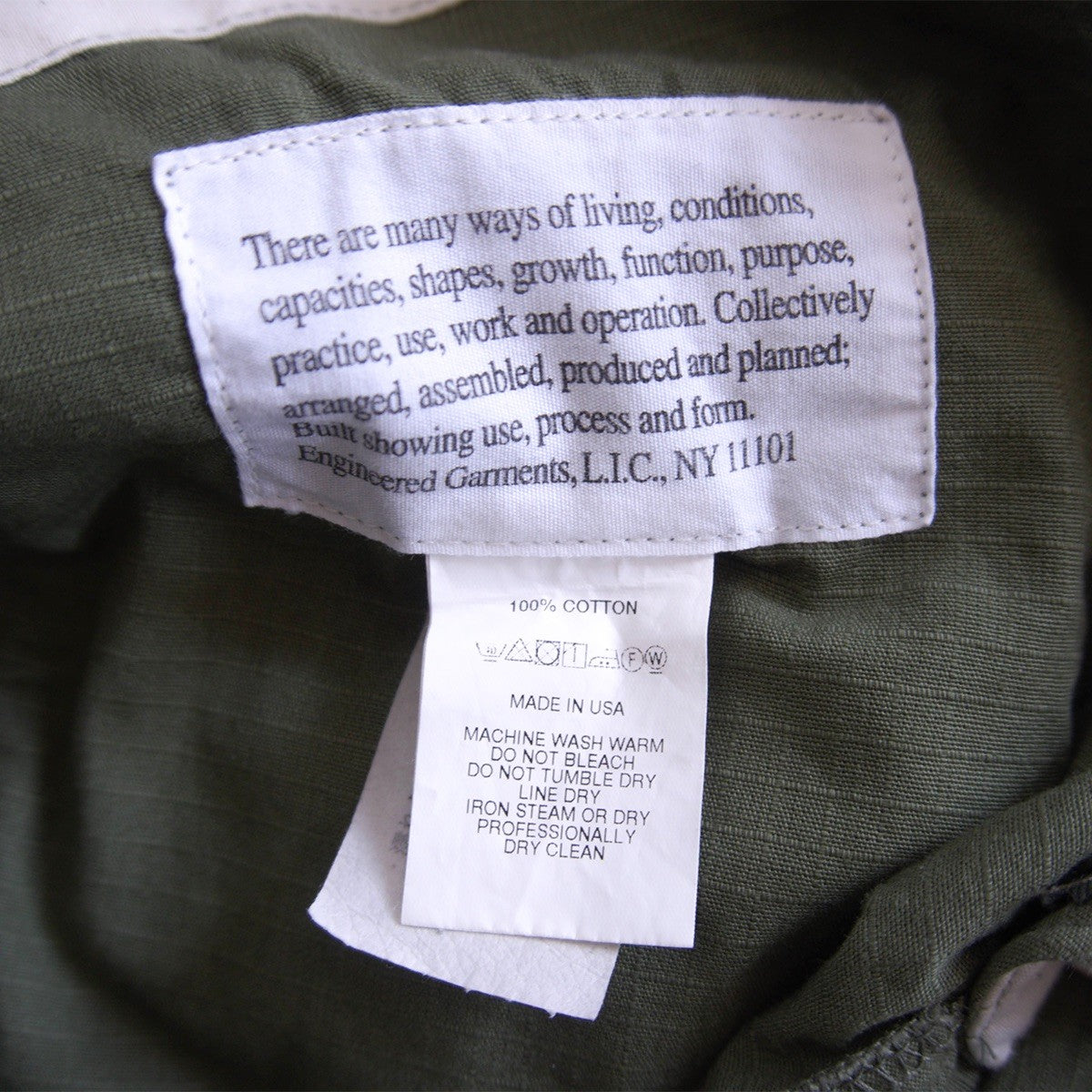 Engineered Garments Olive Cotton Ripstop Pants Size S Size
