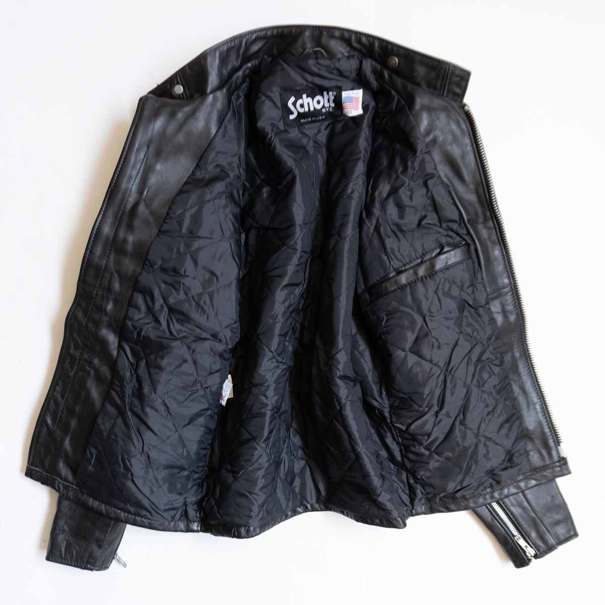 SCHOTT 641Q Quilted Lined Single Rider Jacket Size M