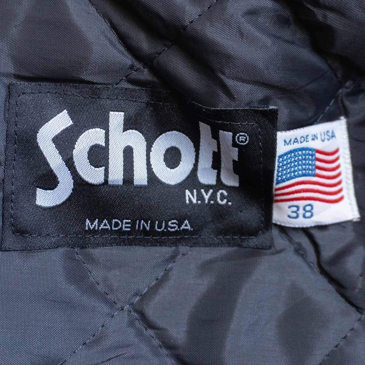 SCHOTT 641Q Quilted Lined Single Rider Jacket Size M