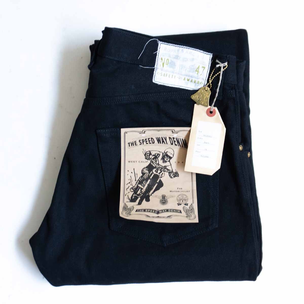 trophy clothing THE SPEEDWAY Double-Knee Black Jeans Size 34