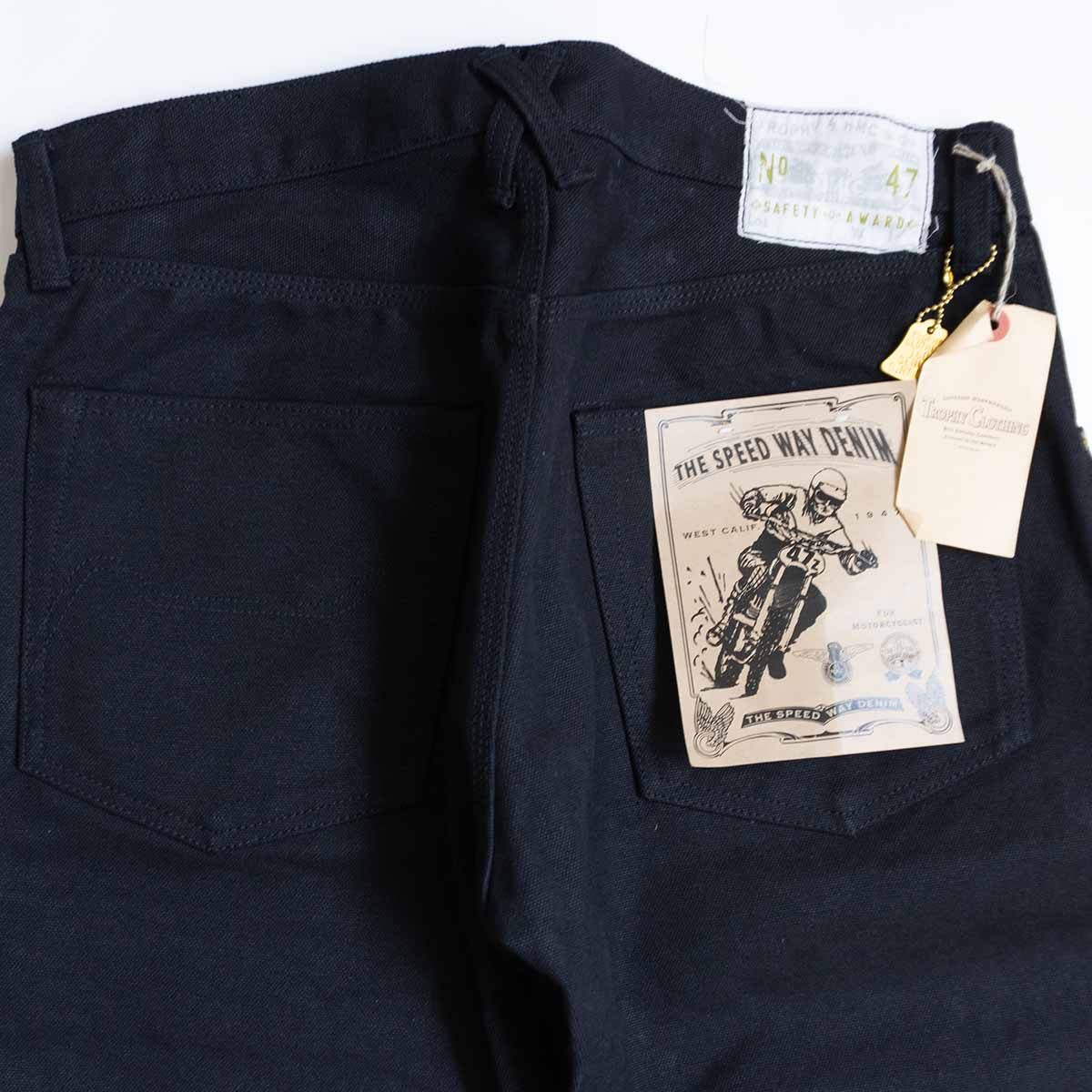 trophy clothing THE SPEEDWAY Double-Knee Black Jeans Size 34